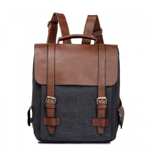 Canvas Leather Padded 15.6 Laptop Backpack Canvas Leather Padded 15.6 Laptop Backpack